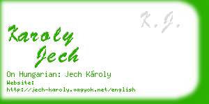 karoly jech business card